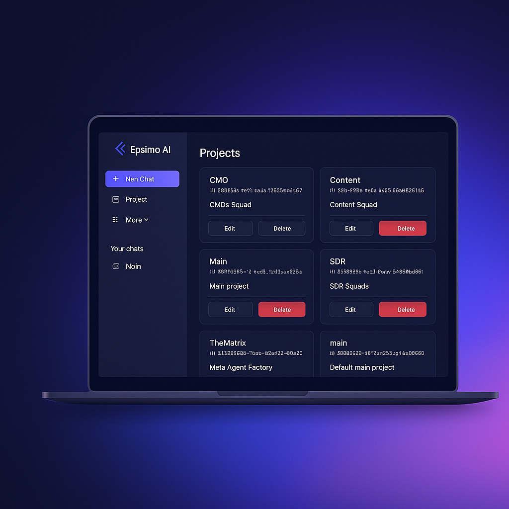 EpsimoAI agent platform workspace